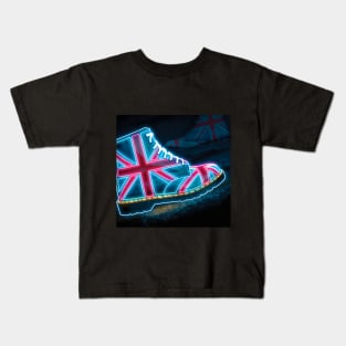 Union Jack Neon Glow Docs Kids T-Shirt